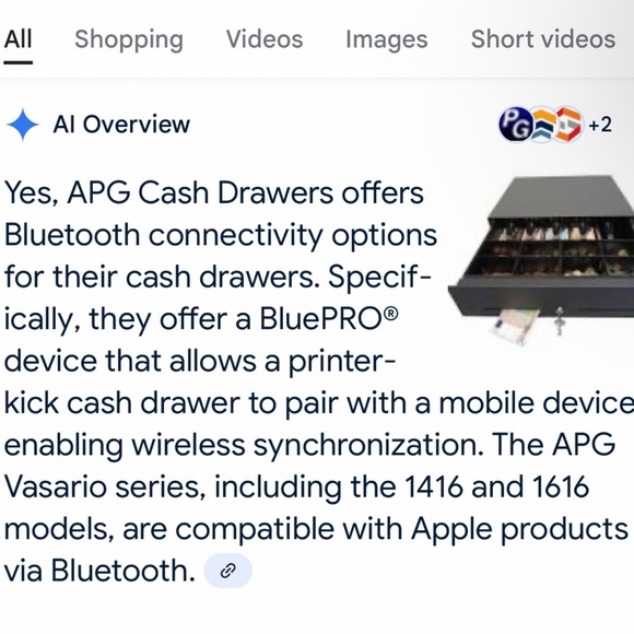 APG-Black Cash Register Drawer with Key and Cable - Picture 5 of 5